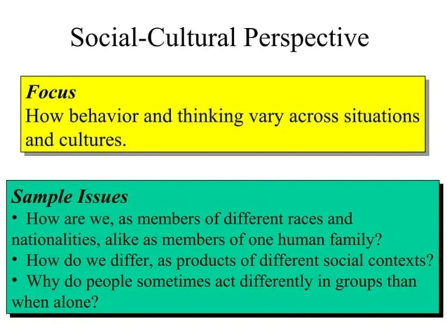social- cultural perspective of psychology and school of psychology